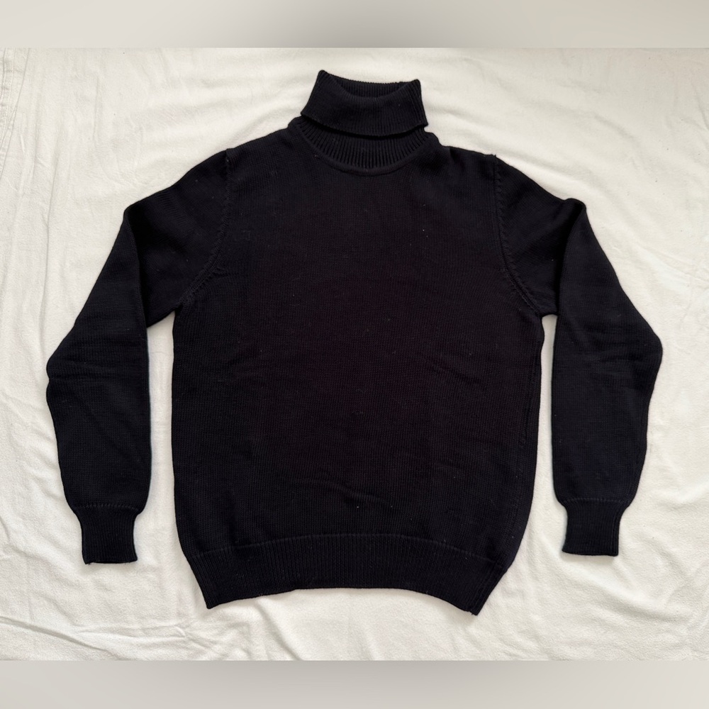 Vintage Ermenegildo Zegna Classic Navy Turtleneck Sweater